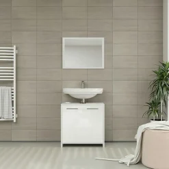 Ensemble Meuble De Salle De Bains|Vicco Ensemble de meubles de salle de bain Blanc Haute brillance 2 parties