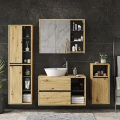 Vicco Ensemble de meubles de salle de bain Marron 4 parties