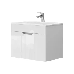 Lave-Mains|Vicco Ensemble meubles bain Blanc 2 pièces, armoire basse 60 cm