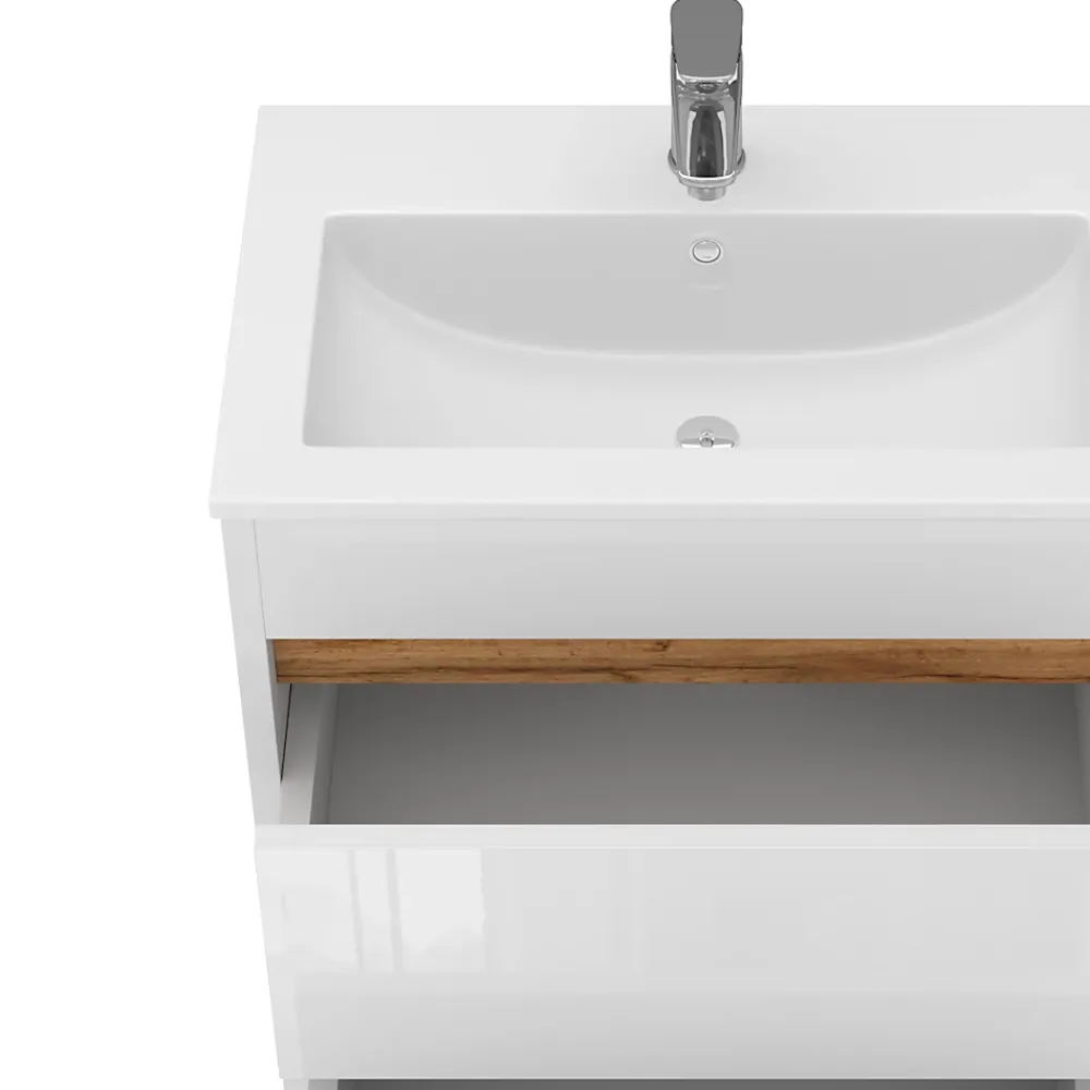 Vicco Ensemble meubles bain Blanc 2 pièces, armoire basse 60 cm