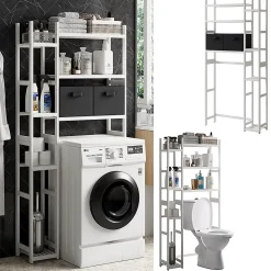 Vicco Etagère de toilettes Blanc 78.5x163cm avec 2 tiroirs en non-tissé