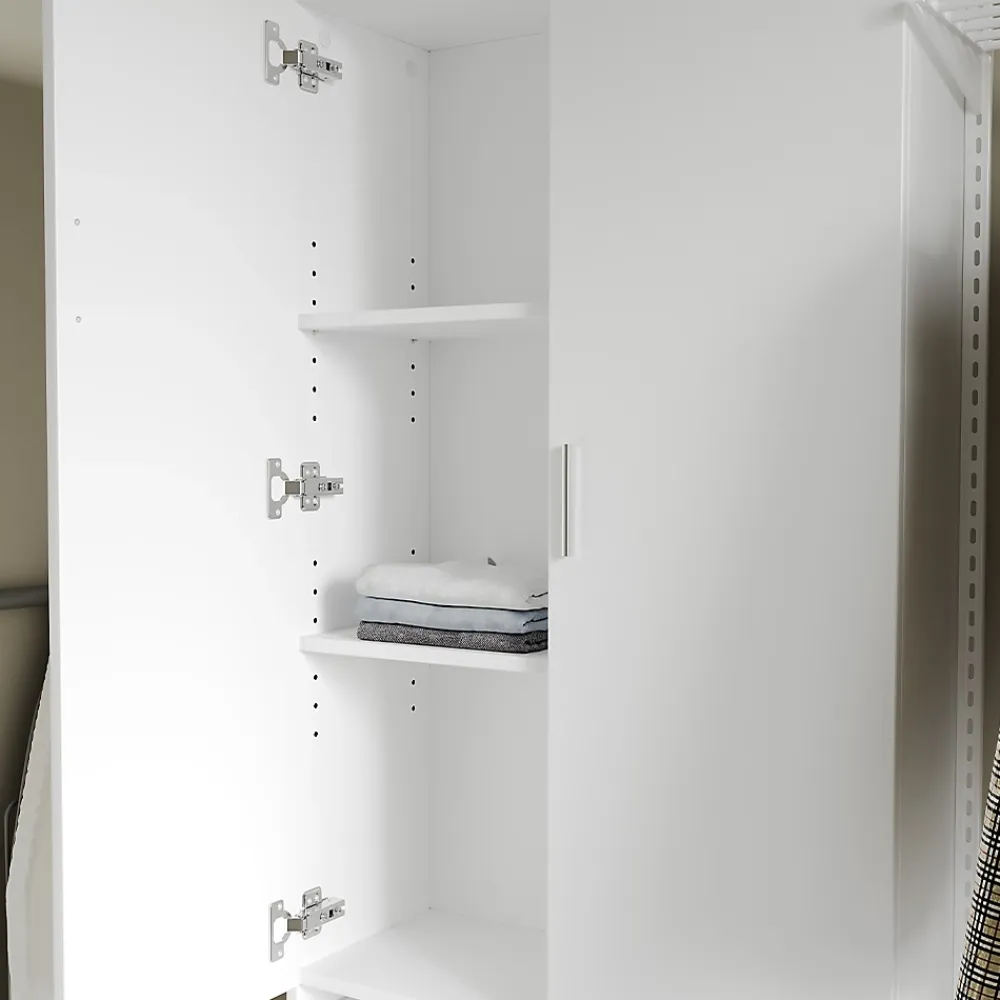 Vicco Meuble de machine à laver Blanc 64x190cm avec 2 portes longues
