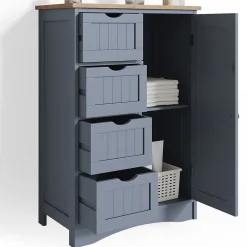 Vicco Meuble de rangement de salle de bain Gris 55x81cm