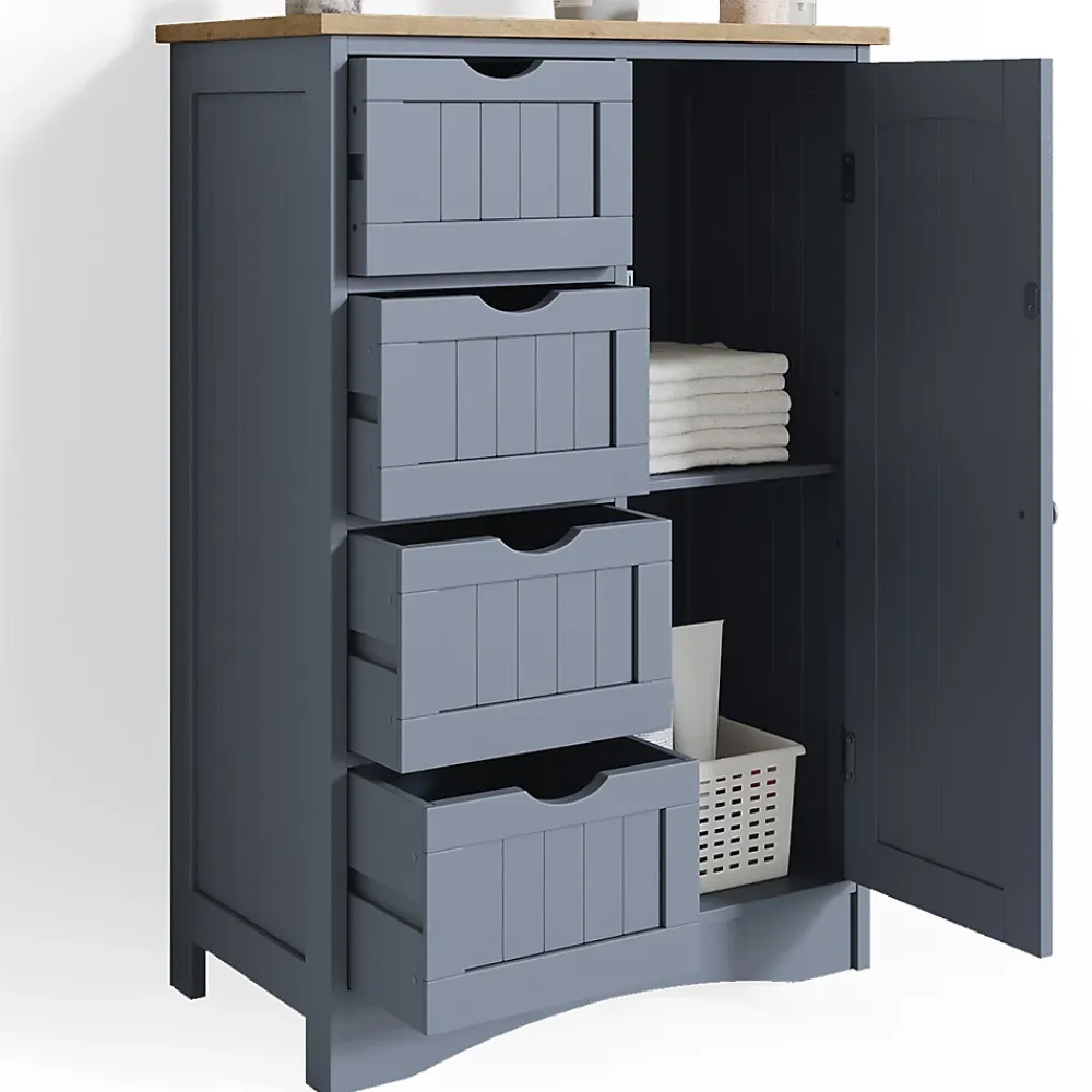Vicco Meuble de rangement de salle de bain Gris 55x81cm