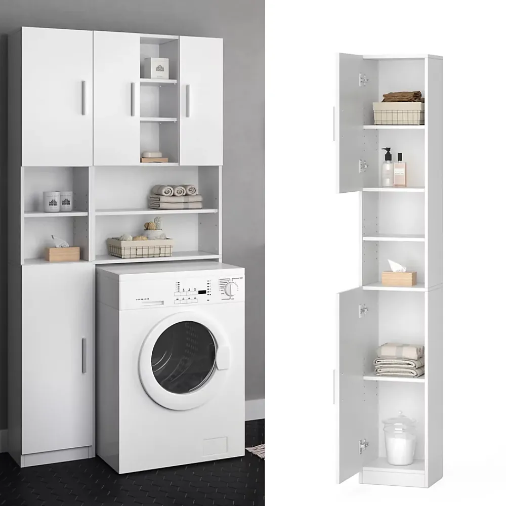 Vicco Meuble de rangement de salle de bain Blanc 32x190cm
