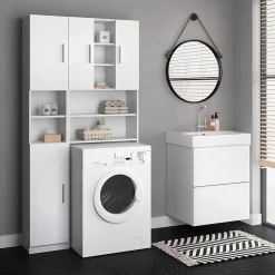 Vicco Meuble de rangement de salle de bain Blanc 32x190cm