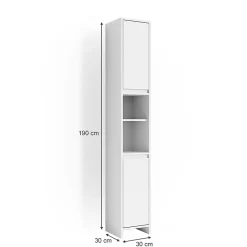 Colonne De Salle De Bains|Vicco Meuble de rangement de salle de bain Blanc 30x190cm