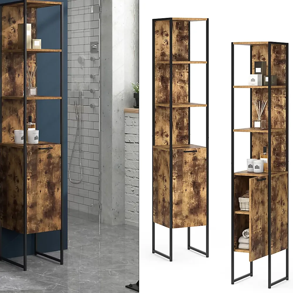 Vicco Meuble de rangement de salle de bain Bois antique 33x185cm
