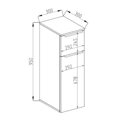 Vicco Meuble de rangement de salle de bain Blanc Haute brillance 30x95cm