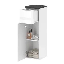Vicco Meuble de rangement de salle de bain Blanc Haute brillance 30x95cm