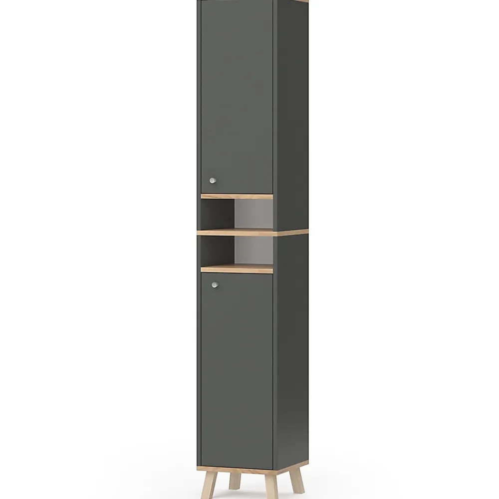 Colonne De Salle De Bains|Vicco Meuble de rangement de salle de bain Anthracite 30x174cm