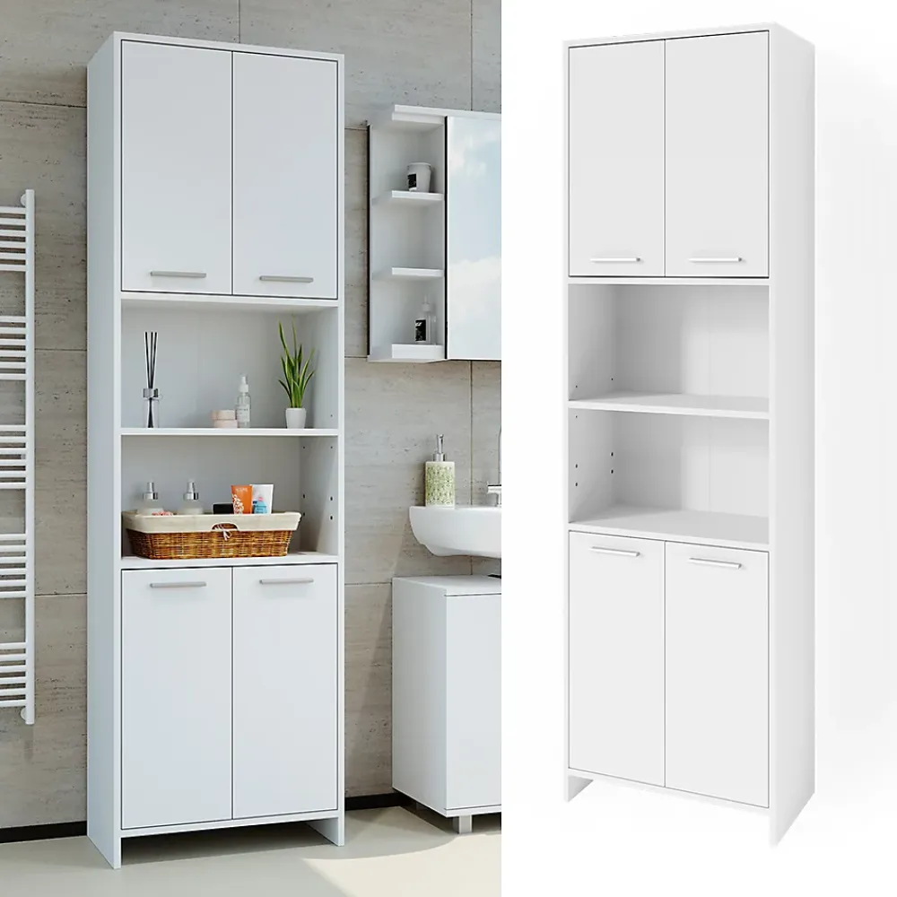 Vicco Meuble de rangement de salle de bain Blanc 56.1x190cm