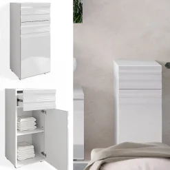 Armoire De Salle De Bains|Vicco Meuble de rangement de salle de bain Blanc 36.4x79cm