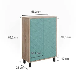 Vicco Meuble de rangement de salle de bain Vert menthe 56.2x83.2cm