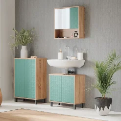 Vicco Meuble de rangement de salle de bain Vert menthe 56.2x83.2cm