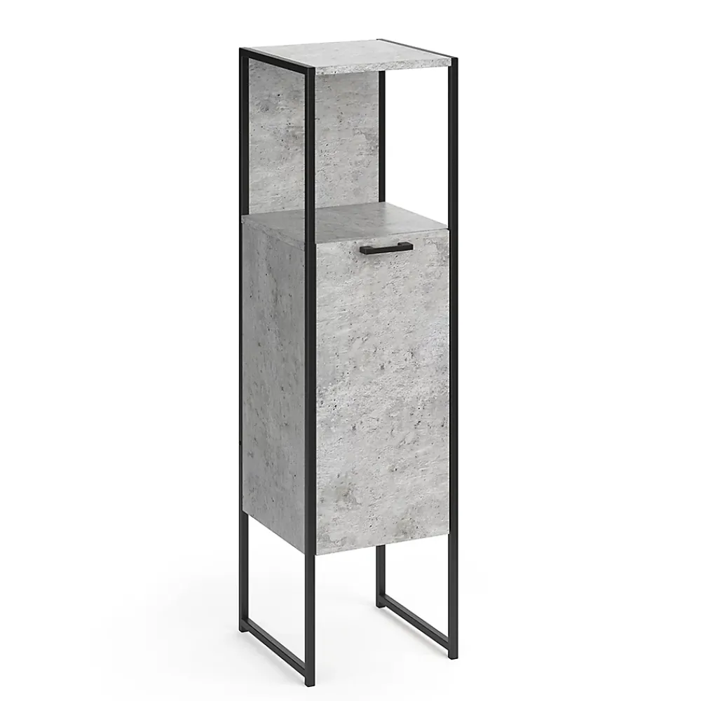 Armoire De Salle De Bains|Vicco Meuble de rangement de salle de bain Béton 33x120.4cm