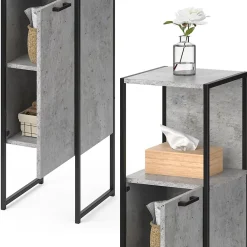 Armoire De Salle De Bains|Vicco Meuble de rangement de salle de bain Béton 33x120.4cm