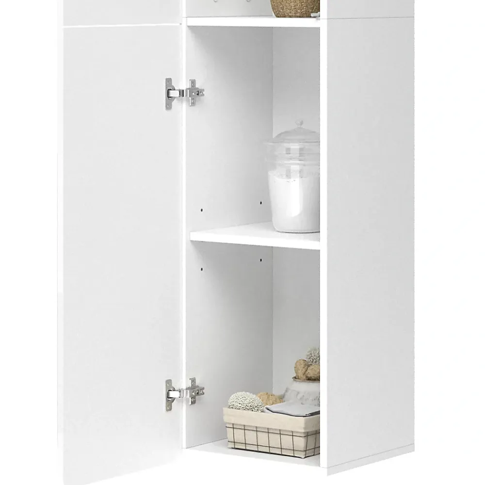 Colonne De Salle De Bains|Vicco Meuble de rangement de salle de bain Blanc 36.6x171.6cm