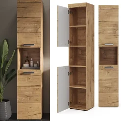 Vicco Meuble de rangement de salle de bain Chêne Wotan 37x190cm