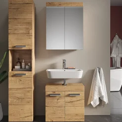 Vicco Meuble de rangement de salle de bain Chêne Wotan 37x190cm