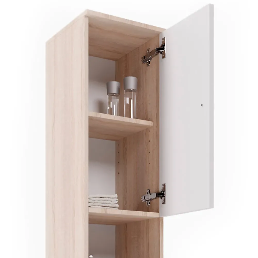Colonne De Salle De Bains|Vicco Meuble de rangement de salle de bain Sonoma 30x190cm