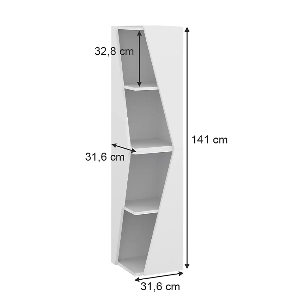 Colonne De Salle De Bains|Vicco Meuble salle de bain Blanc 31.6x70.5cm avec 3 étagères