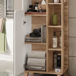 Vicco Meuble salle de bain Sonoma/blanc 50x175cm avec 2 portes