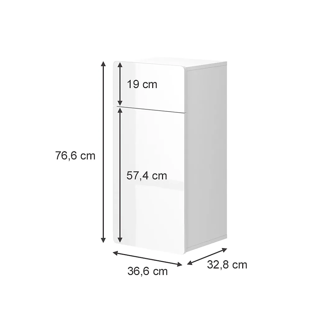 Vicco Meuble salle de bain Blanc 36.6x76.6cm avec tiroir et porte