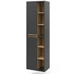 Colonne De Salle De Bains|Vicco Meuble salle de bain Anthracite 50x170cm avec portes, et compartiments ouverts