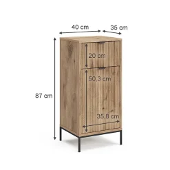Vicco Meuble salle de bain Chêne Viking 40x87cm avec porte et tiroir