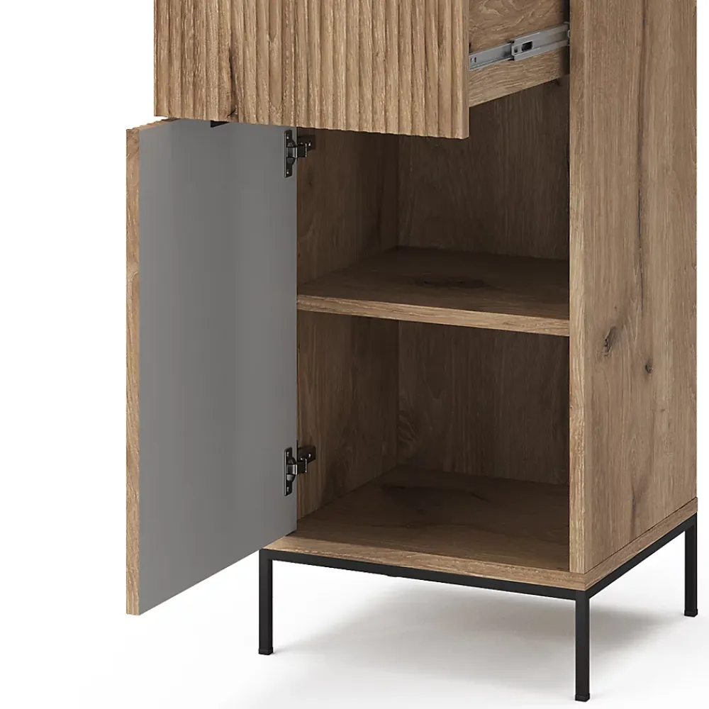 Vicco Meuble salle de bain Chêne Viking 40x87cm avec porte et tiroir