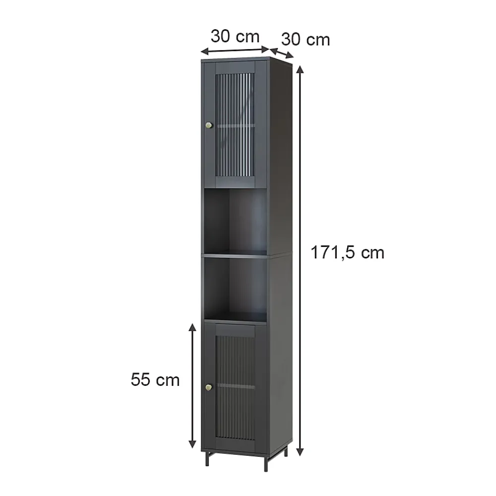 Vicco Meuble salle de bain Gris 30x171.5cm