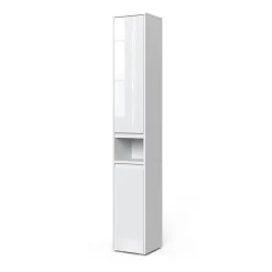 Colonne De Salle De Bains|Vicco Meuble salle de bain Blanc 30.2x191.5cm avec portes et compartiment ouvert
