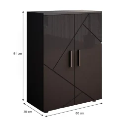 Armoire De Salle De Bains|Vicco Meuble salle de bain Anthracite Haute brillance 60x81cm