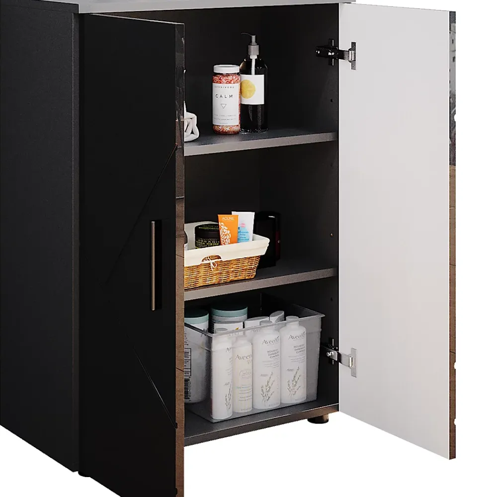Armoire De Salle De Bains|Vicco Meuble salle de bain Anthracite Haute brillance 60x81cm