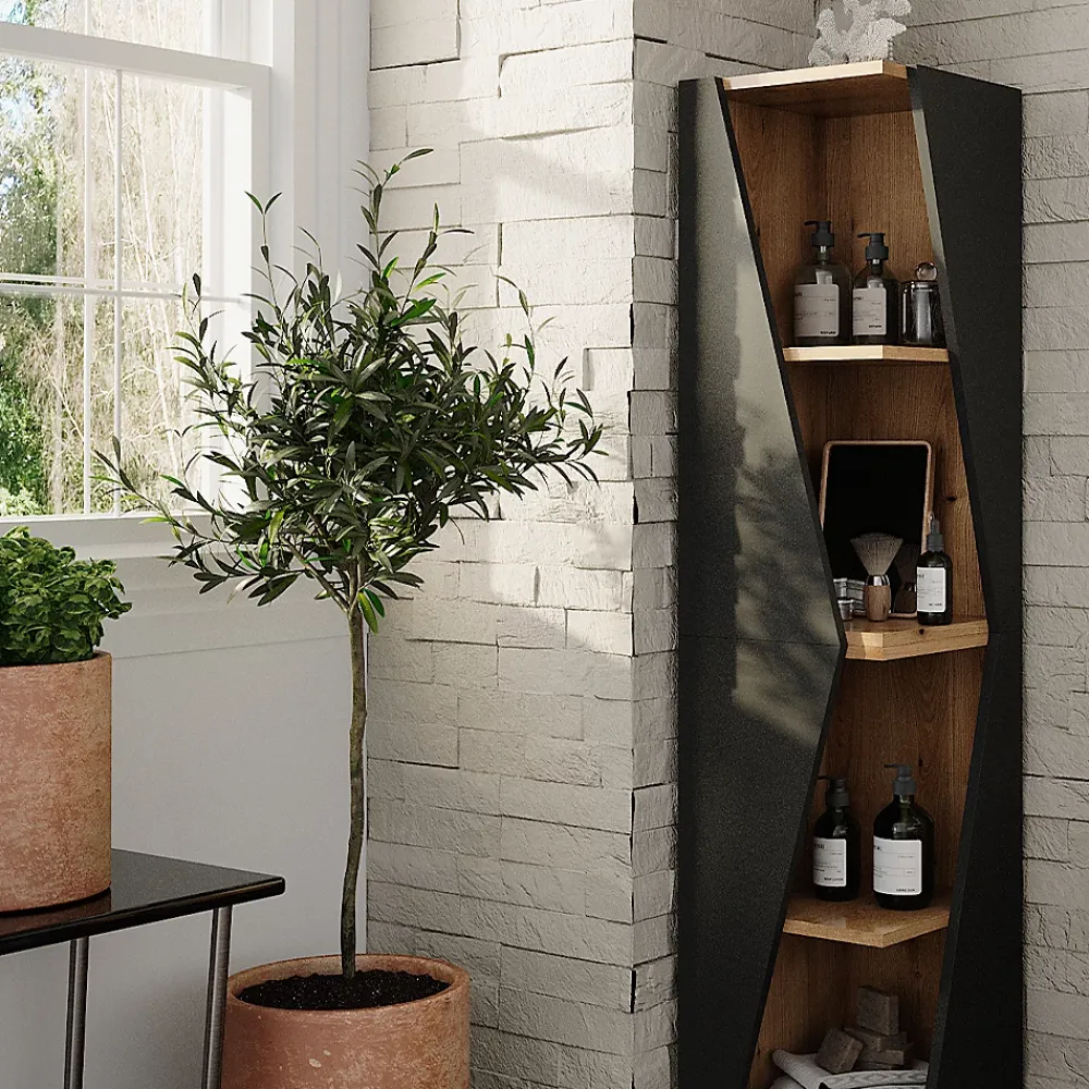 Vicco Meuble salle de bain Anthracite 31.6x70.5cm avec 3 étagères