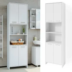 Vicco Meuble salle de bain Blanc 56.1x190cm Armoire de toilette