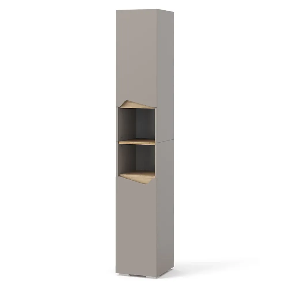 Colonne De Salle De Bains|Vicco Meuble salle de bain Grège 30x180cm avec portes, et compartiments ouverts