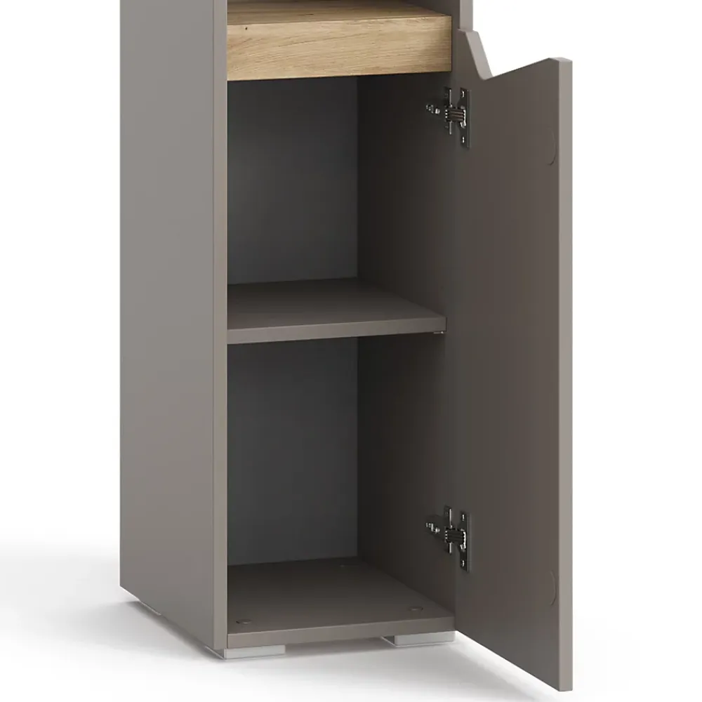 Colonne De Salle De Bains|Vicco Meuble salle de bain Grège 30x180cm avec portes, et compartiments ouverts