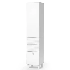 Colonne De Salle De Bains|Vicco Meuble salle de bain Blanc 40.2x192.4cm avec porte et tiroirs