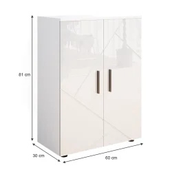 Vicco Meuble salle de bain Blanc Haute brillance 60x81cm