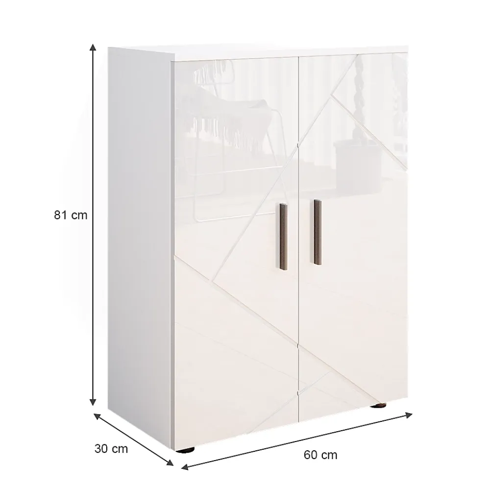 Vicco Meuble salle de bain Blanc Haute brillance 60x81cm