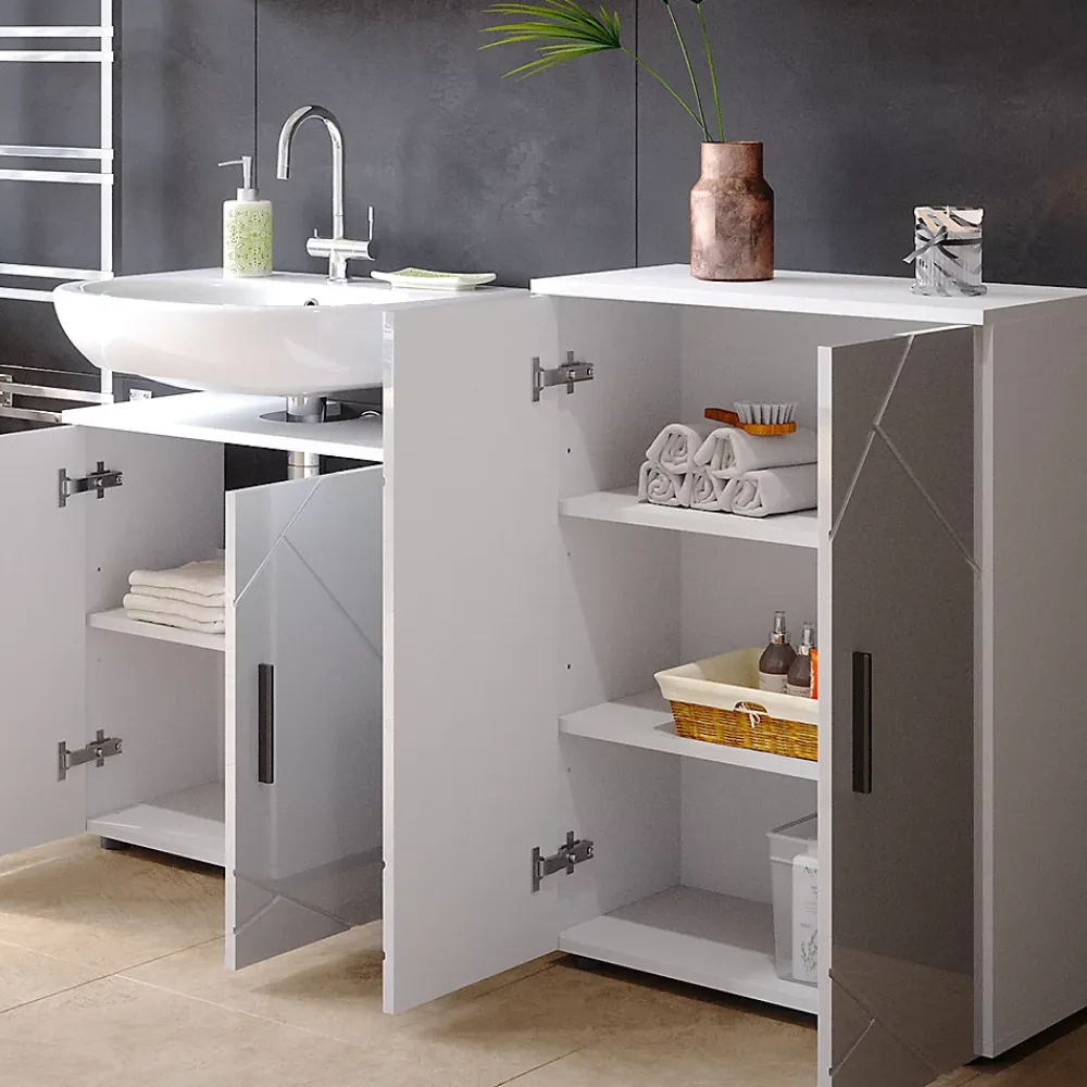Vicco Meuble salle de bain Blanc Haute brillance 60x81cm