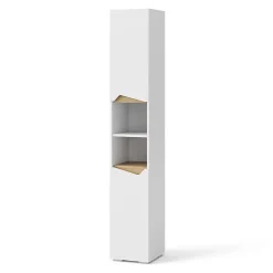 Vicco Meuble salle de bain Blanc 30x180cm avec portes, et compartiments ouverts