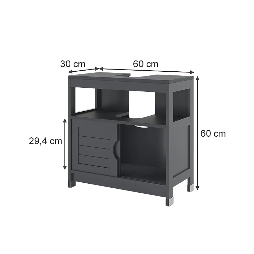 Vicco Meuble vasque simple Gris 60x60cm