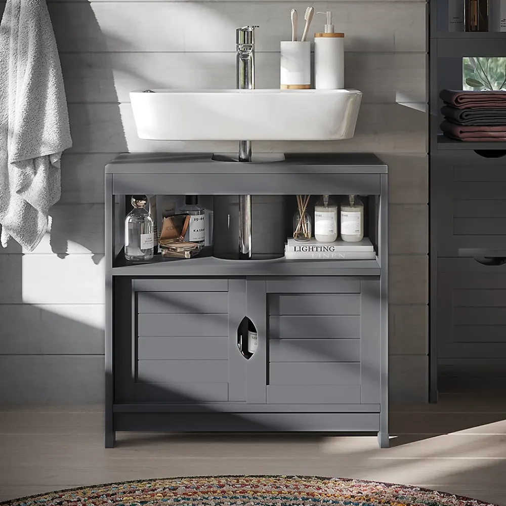 Vicco Meuble vasque simple Gris 60x60cm