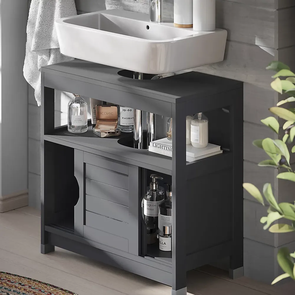 Vicco Meuble vasque simple Gris 60x60cm