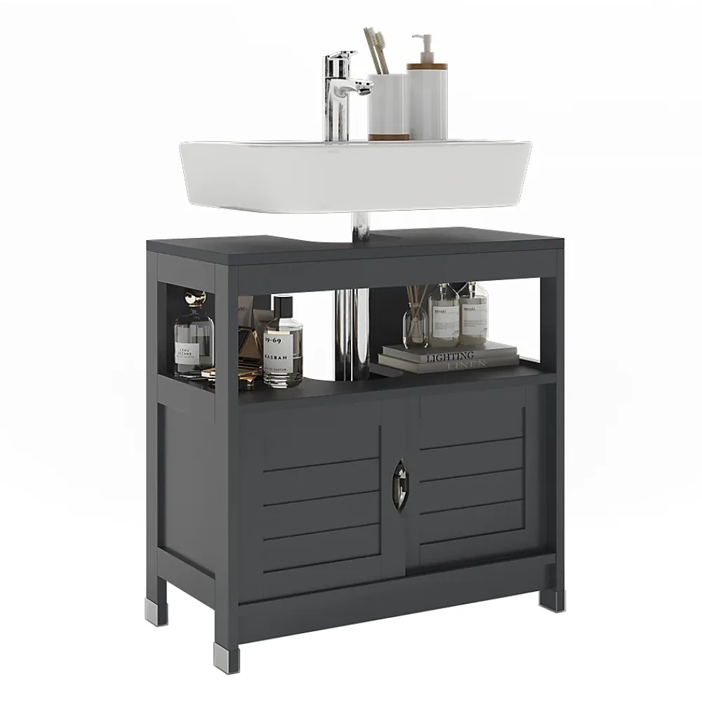 Vicco Meuble vasque simple Gris 60x60cm