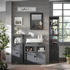Vicco Meuble vasque simple Gris 60x60cm