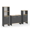 Vicco Meubles bain Anthracite/chêne doré 3 pièces